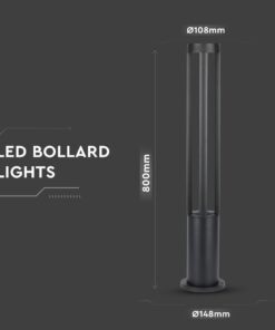 LED Κολονάκι Φωτιστικό 10W V-TAC 86cm Αδιάβροχο IP65 Μαύρο Θερμό 3000K – 8331