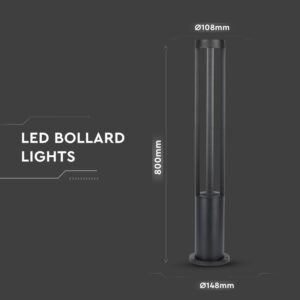 LED Κολονάκι Φωτιστικό 10W V-TAC 86cm Αδιάβροχο IP65 Μαύρο Θερμό 3000K – 8331