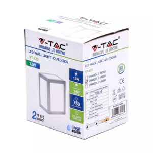 LED αδιάβροχο φωτιστικό 12W IP65 6400K Ψυχρό λευκό με λευκό σώμα V-TAC – 8336