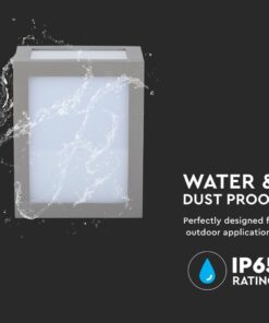 LED αδιάβροχο φωτιστικό 12W IP65 6400K Ψυχρό λευκό με γκρι σώμα V-TAC – 8339