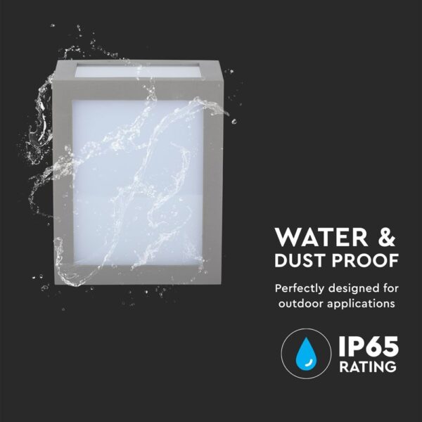 LED αδιάβροχο φωτιστικό 12W IP65 6400K Ψυχρό λευκό με γκρι σώμα V-TAC – 8339