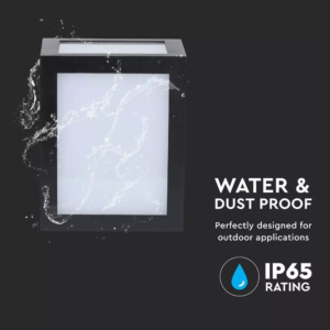 LED αδιάβροχο φωτιστικό 12W IP65 6400K Ψυχρό λευκό με μαύρο σώμα V-TAC – 8342