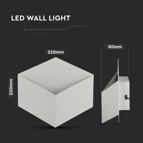 LED απλίκα 3W αρχιτεκτονικού φωτισμού 3000K Θερμό λευκό Λευκό σώμα V-TAC – 8344