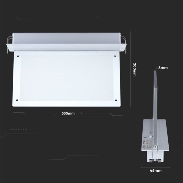 LED Φωτιστικό Ασφαλείας Χωνευτό 2W V-TAC PRO Samsung Chip IP20 140lm Ψυχρό Λευκό 6000K – 835