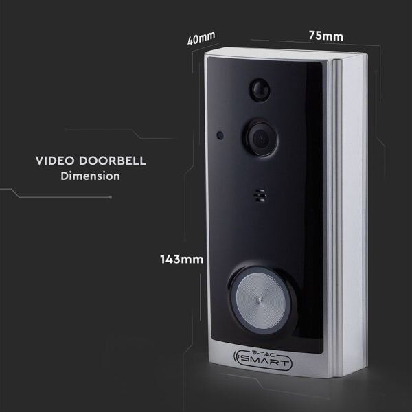 720P IP Wi-Fi Smart Video Θυροτηλεόραση με Αυτόματη Παρακολούθηση και Νυχτερινή Λήψη Λευκή V-TAC – 8355