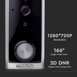 720P IP Wi-Fi Smart Video Θυροτηλεόραση με Αυτόματη Παρακολούθηση και Νυχτερινή Λήψη Λευκή V-TAC – 8355