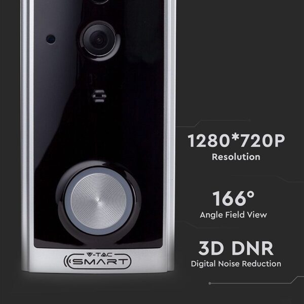 720P IP Wi-Fi Smart Video Θυροτηλεόραση με Αυτόματη Παρακολούθηση και Νυχτερινή Λήψη Λευκή V-TAC – 8355