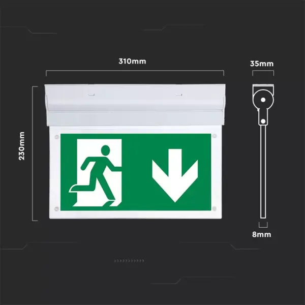 LED Φωτιστικό Ασφαλείας Επιφανειακό 2W V-TAC PRO Samsung Chip IP20 140lm Ψυχρό Λευκό 6000K – 836
