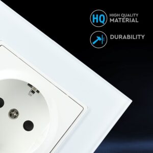 Πρίζα Σούκο Λευκή Πλαστικό & Γυαλί V-TAC – 8379
