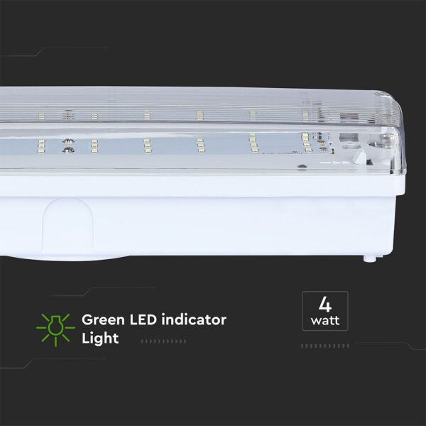LED Φωτιστικό Ασφαλείας Επιφανειακό 4W V-TAC PRO Samsung Chip IP65 190lm Ψυχρό Λευκό 6000K – 838