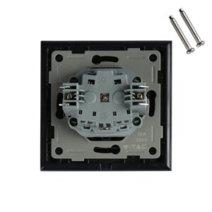 Πρίζα Σούκο Μαύρη Πλαστικό & Γυαλί V-TAC – 8399