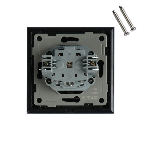 Πρίζα Σούκο Μαύρη Πλαστικό & Γυαλί V-TAC – 8399