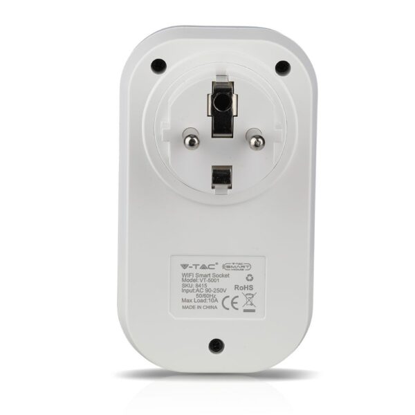 Wi-Fi Πρίζα Smart Home Συμβατή Με Amazon Alexa & Google Home V-TAC – 8415