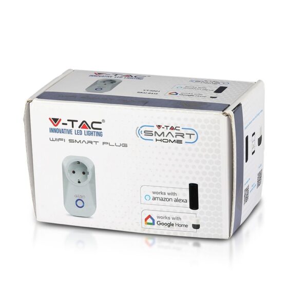 Wi-Fi Πρίζα Smart Home Συμβατή Με Amazon Alexa & Google Home V-TAC – 8415