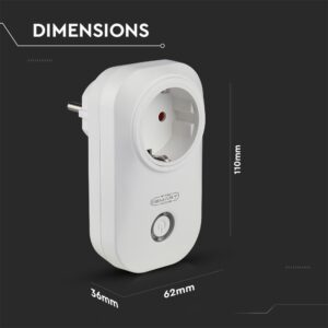 Wi-Fi Πρίζα Smart Home Συμβατή Με Amazon Alexa & Google Home V-TAC – 8415