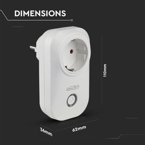 Wi-Fi Πρίζα Smart Home Συμβατή Με Amazon Alexa & Google Home V-TAC – 8415