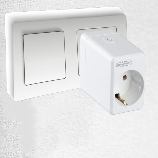 Wi-Fi Mini Πρίζα με USB Smart Home Συμβατή Με Amazon Alexa & Google Home V-TAC – 8416