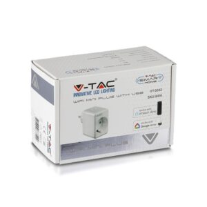 Wi-Fi Mini Πρίζα με USB Smart Home Συμβατή Με Amazon Alexa & Google Home V-TAC – 8416