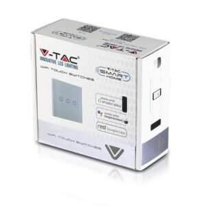 Wi-Fi Διακόπτης Αφής Χωνευτός Λευκός Smart Home Συμβατός Με Amazon Alexa & Google Home V-TAC – 8417