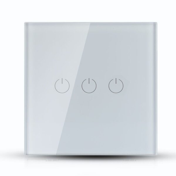 Wi-Fi Διακόπτης Αφής Τριπλός Λευκός Χωνευτός Smart Home Συμβατός Με Amazon Alexa & Google Home V-TAC – 8419