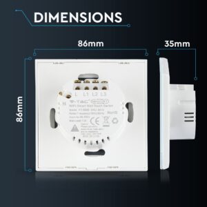 Wi-Fi Διακόπτης Αφής Τριπλός Λευκός Χωνευτός Smart Home Συμβατός Με Amazon Alexa & Google Home V-TAC – 8419