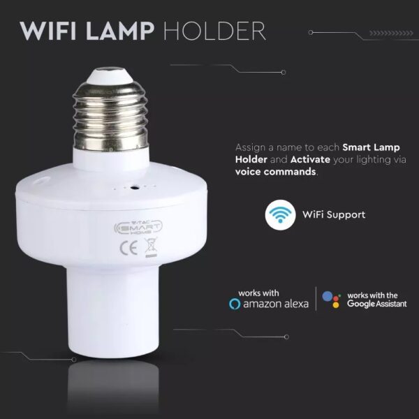 WiFi Ντουί λαμπτήρα E27 V-TAC συμβατό με Amazon Alexa & Google Assistant – 8421