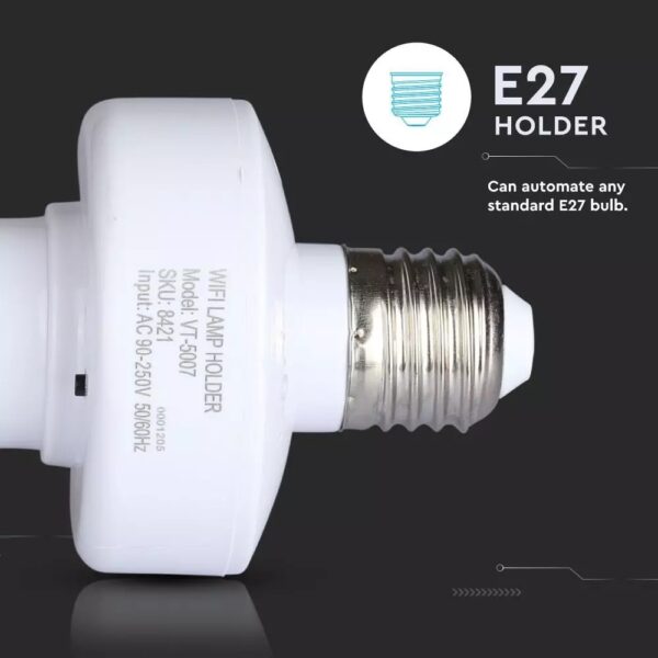 WiFi Ντουί λαμπτήρα E27 V-TAC συμβατό με Amazon Alexa & Google Assistant – 8421
