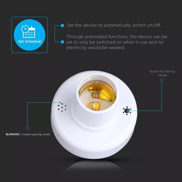 WiFi Ντουί λαμπτήρα E27 V-TAC συμβατό με Amazon Alexa & Google Assistant – 8421