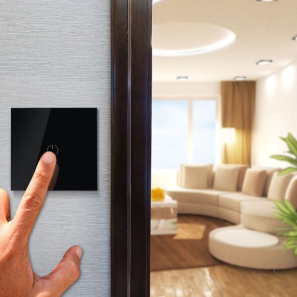 Wi-Fi Διακόπτης Αφής Χωνευτός Μαύρος Smart Home Συμβατός Με Amazon Alexa & Google Home V-TAC – 8423VT