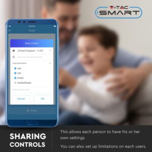 Wi-Fi Διακόπτης Αφής Χωνευτός Λευκός Smart Home Συμβατός Με Amazon Alexa & Google Home V-TAC – 8417