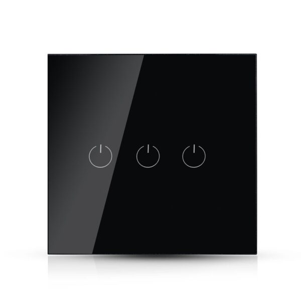 Wi-Fi Διακόπτης Αφής Τριπλός Μαύρος Χωνευτός Smart Home Συμβατός Με Amazon Alexa & Google Home V-TAC – 8425