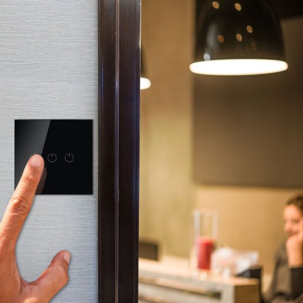 Wi-Fi Διακόπτης Αφής Τριπλός Μαύρος Χωνευτός Smart Home Συμβατός Με Amazon Alexa & Google Home V-TAC – 8425