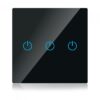 Wi-Fi Διακόπτης Αφής Τριπλός Μαύρος Χωνευτός Smart Home Συμβατός Με Amazon Alexa & Google Home V-TAC – 8425