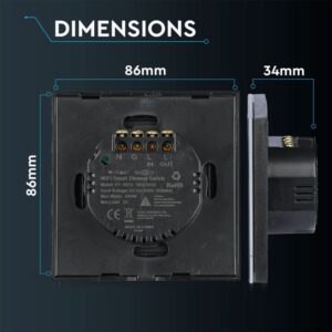 Wi-Fi Dimmer Διακόπτης Αφής Μαύρος Χωνευτός Smart Home Συμβατός Με Amazon Alexa & Google Home V-TAC – 8432