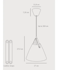 Κρεμαστό Φωτιστικό DFTP Strap 27 1xE27 Λευκού Χρώματος – 84333001