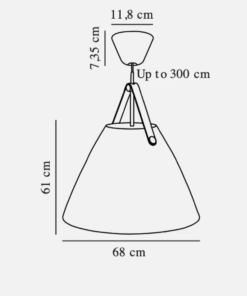 Κρεαμαστό Φωτιστικό STRAP 68 E27 Φ.68cm – 84363003