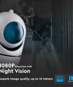 1080P IP Wi-Fi Camera εσωτερικού χώρου Περιστρεφόμενη με Αυτόματη Παρακολούθηση και Νυχτερινή Λήψη V-TAC – 8439
