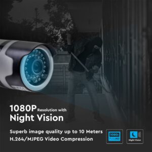 1080P IP Wi-Fi Camera εσωτερικού/εξωτερικού χώρου με Αυτόματη Παρακολούθηση και Νυχτερινή Λήψη Λευκή IP65 V-TAC – 8441
