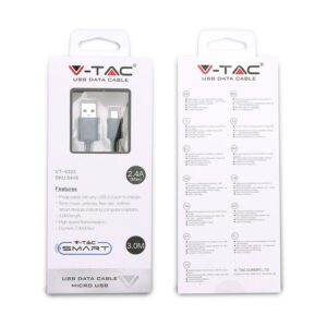Καλώδιο USB 2.0 σε Micro USB 3M Μαύρο V-TAC – 8449