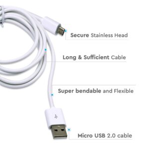 Καλώδιο USB 2.0 σε Micro USB 1.5M Λευκό V-TAC – 8450