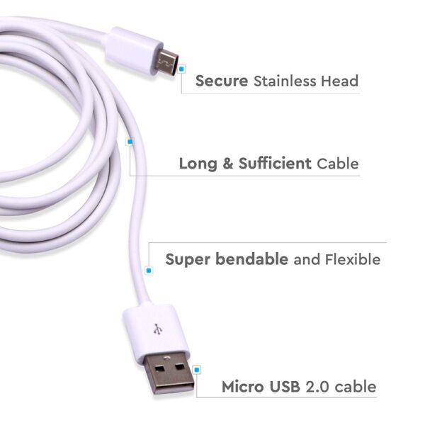 Καλώδιο USB 2.0 σε Micro USB 3M Λευκό V-TAC – 8451