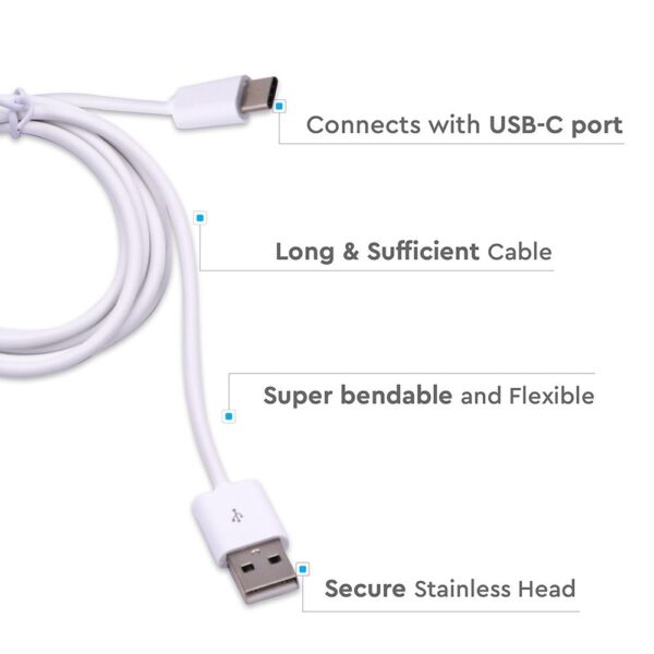 Καλώδιο USB 2.0 σε Type-C USB 1.5M Λευκό V-TAC – 8456