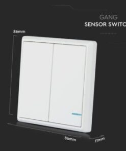 Ασύρματος διακόπτης RF διπλός Wireless λευκός μπαταρίας V-TAC – 8461