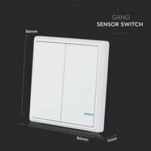 Ασύρματος διακόπτης RF διπλός Wireless λευκός μπαταρίας V-TAC – 8461