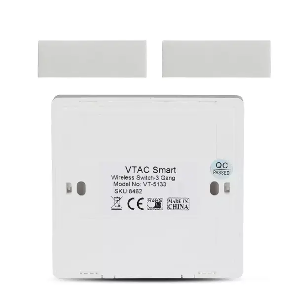 Ασύρματος διακόπτης RF τριπλός Wireless λευκός μπαταρίας V-TAC – 8462