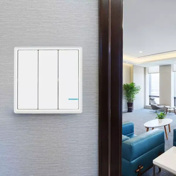 Ασύρματος διακόπτης RF τριπλός Wireless λευκός μπαταρίας V-TAC – 8462