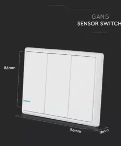 Ασύρματος διακόπτης RF τριπλός Wireless λευκός μπαταρίας V-TAC – 8462