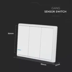 Ασύρματος διακόπτης RF τριπλός Wireless λευκός μπαταρίας V-TAC – 8462