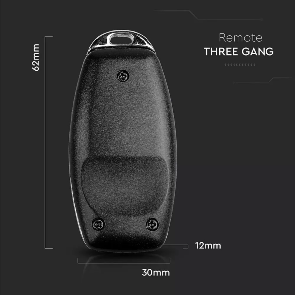 Ασύρματος Διακόπτης-Μπρελόκ RF Τριπλός Wireless Μαύρος V-TAC – 8463