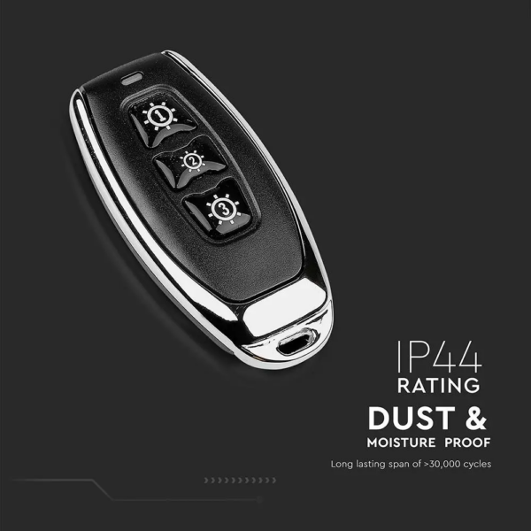Ασύρματος Διακόπτης-Μπρελόκ RF Τριπλός Wireless Μαύρος V-TAC – 8463